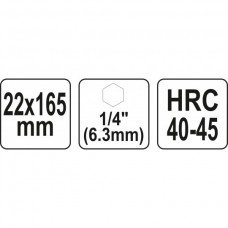 Burghiu spiralat 22x165 mm cu prindere 1/4" h..